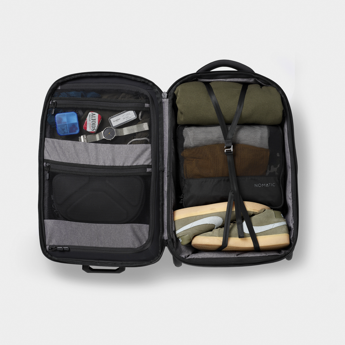 Nomatic Navigator Carry-On 37L Black Inside View With Items
