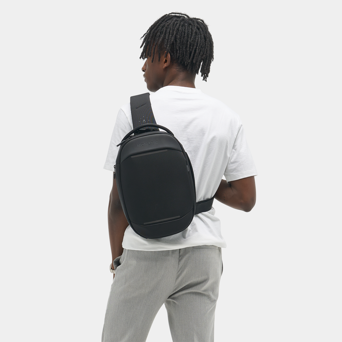 NOMATIC Navigator Sling 6L black sling bag detail view
