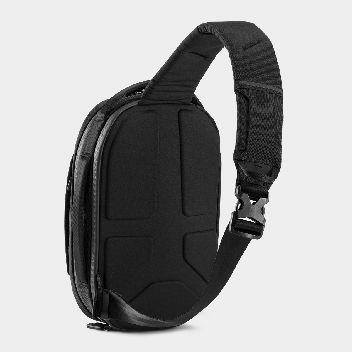 NOMATIC Navigator Sling 6L black sling bag shown from the back