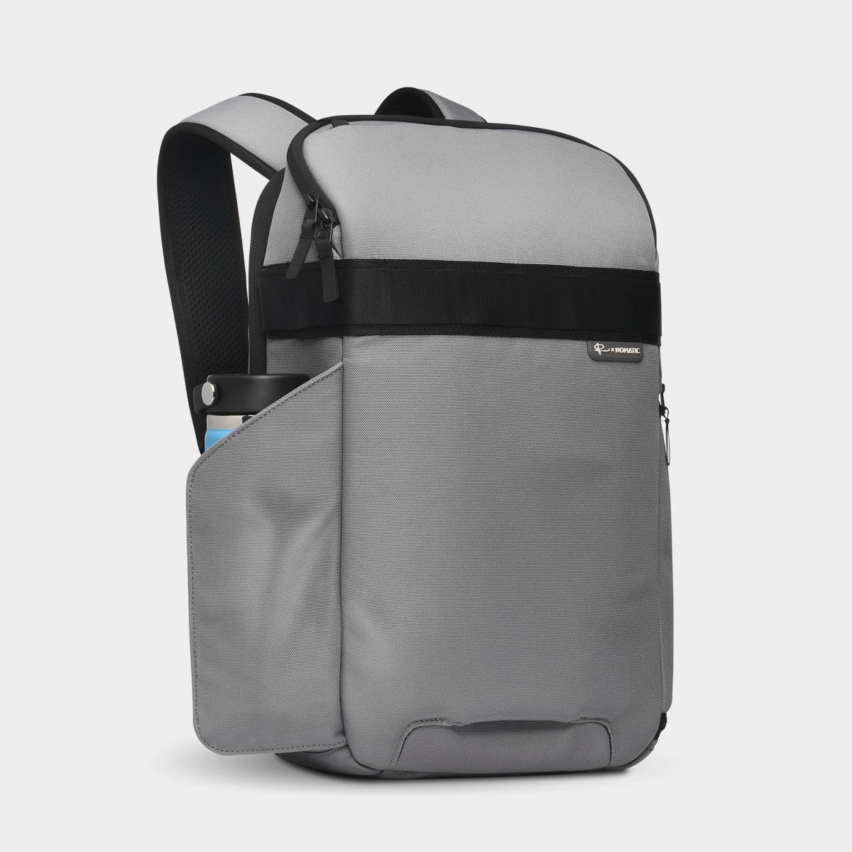 Luma Camera Pack 18L Stone Side View With Water bottle #color_stone