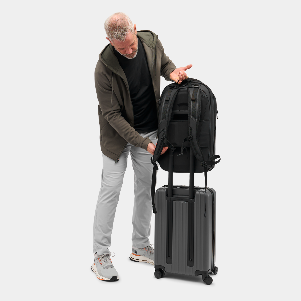 Black NOMATIC McKinnon Camera Pack 35L backpack, travel gear detail