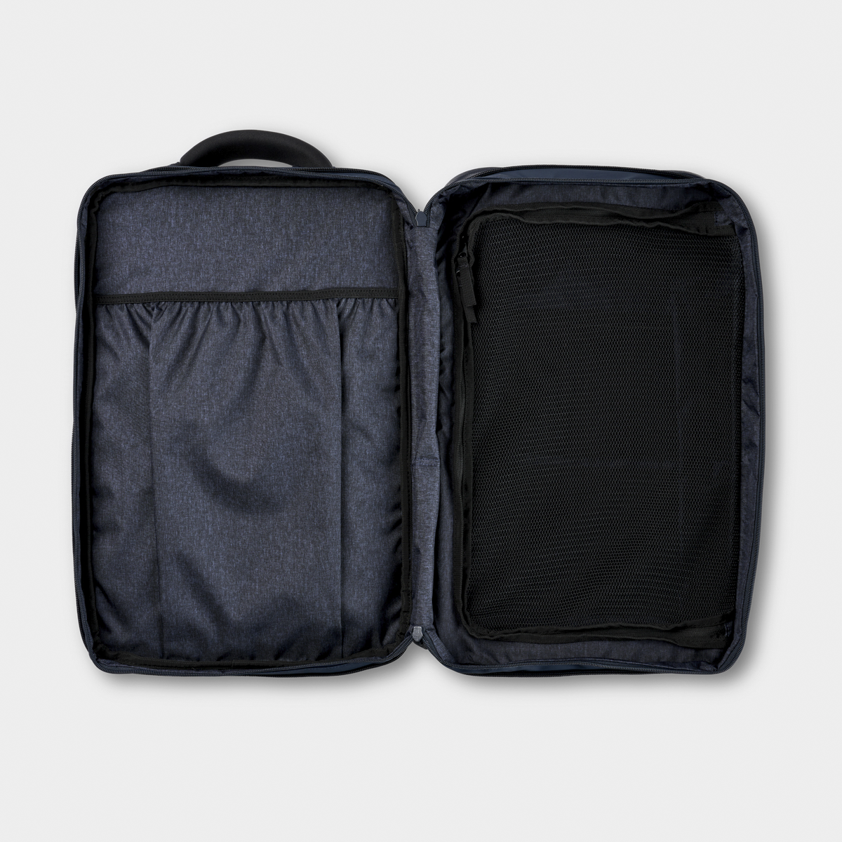 Nomatic Travel Pack 14L navy front angle showing streamlined design